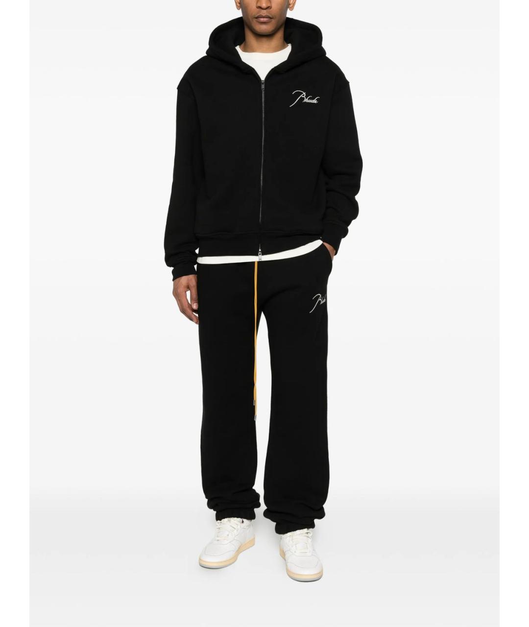 RHUDE Черные хлопковые повседневные брюки, фото 4