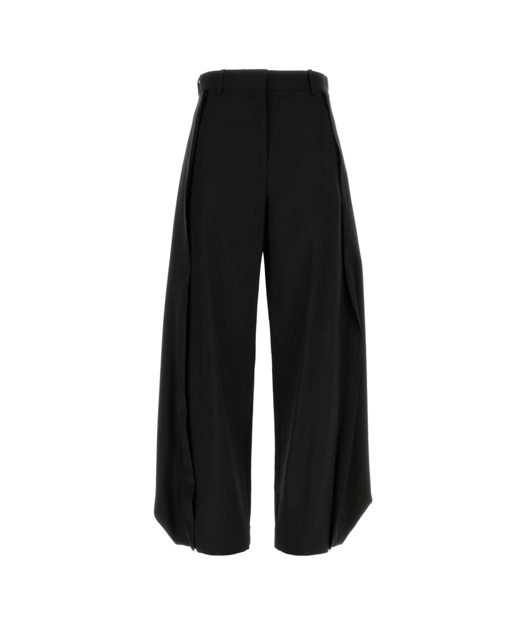 LOEWE Черные шерстяные прямые брюки, фото 1