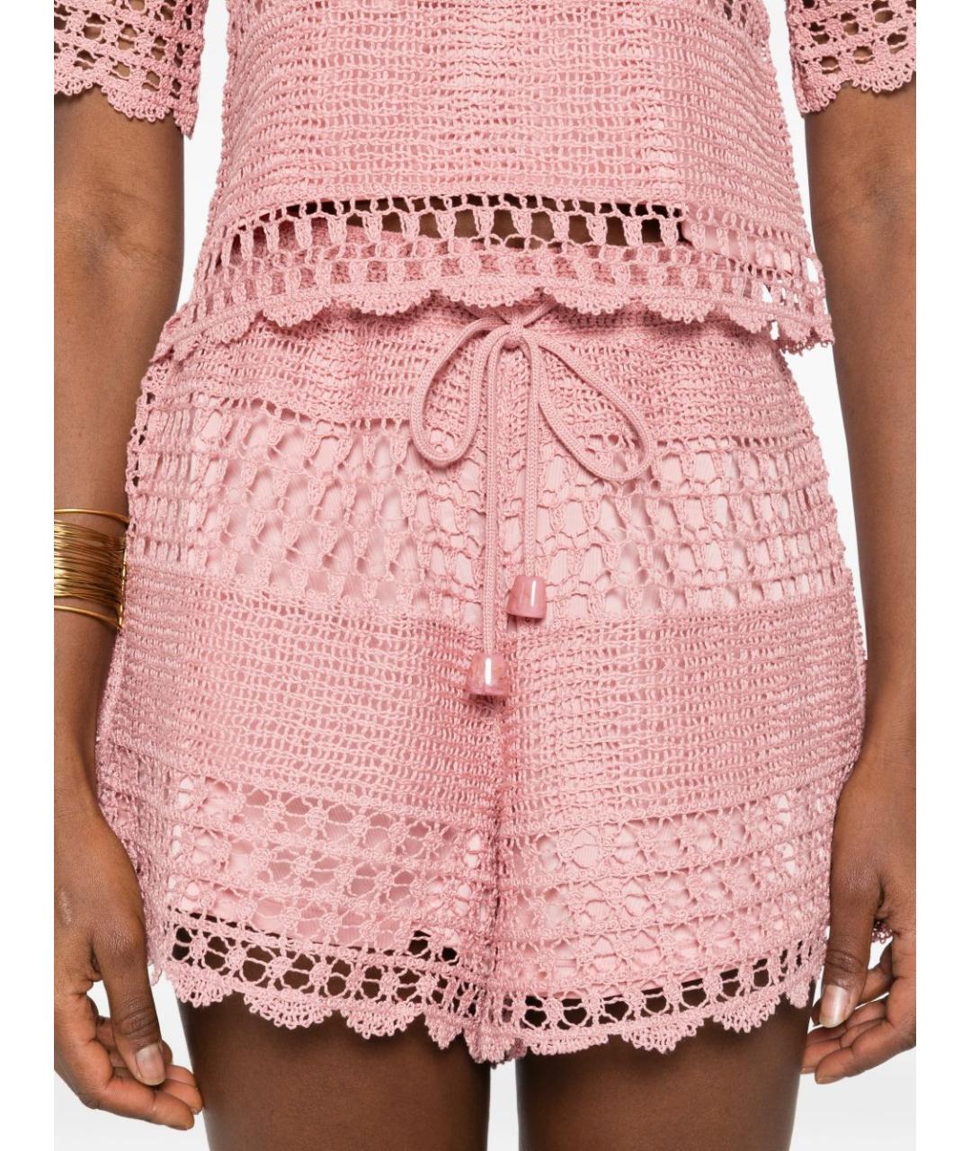 ZIMMERMANN Розовые хлопковые шорты, фото 4