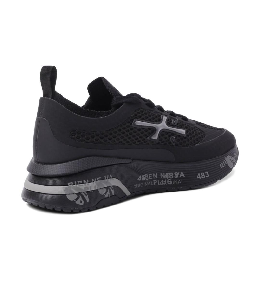 PREMIATA Черные текстильные низкие кроссовки / кеды, фото 2