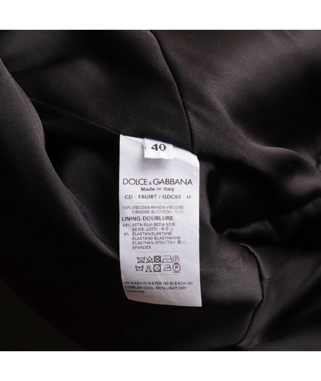 DOLCE&GABBANA Черное вискозное коктейльное платье, фото 2