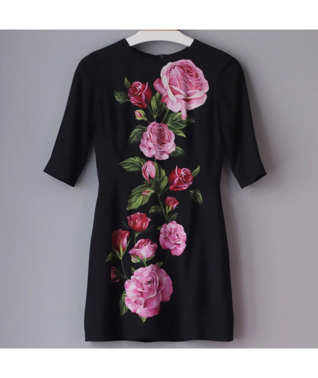 DOLCE&GABBANA Черное вискозное коктейльное платье, фото 9