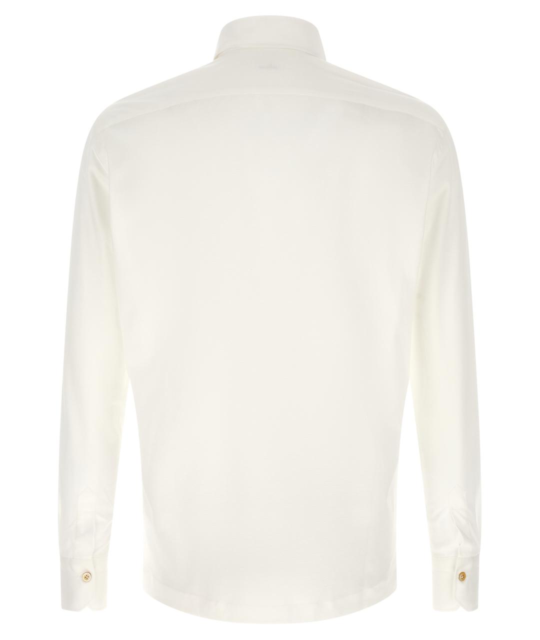 KITON Белое хлопковое поло с длинным рукавом, фото 2