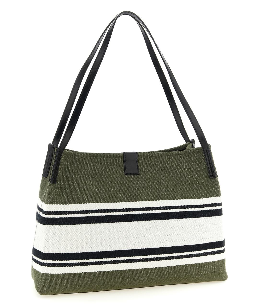 BALMAIN Зеленая тканевая сумка тоут, фото 2