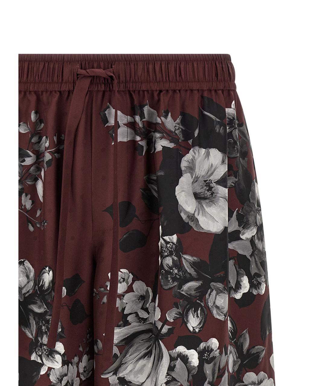 DOLCE&GABBANA Бордовые шелковые шорты, фото 3