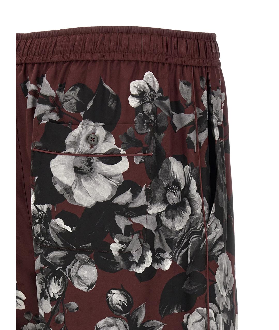 DOLCE&GABBANA Бордовые шелковые шорты, фото 4