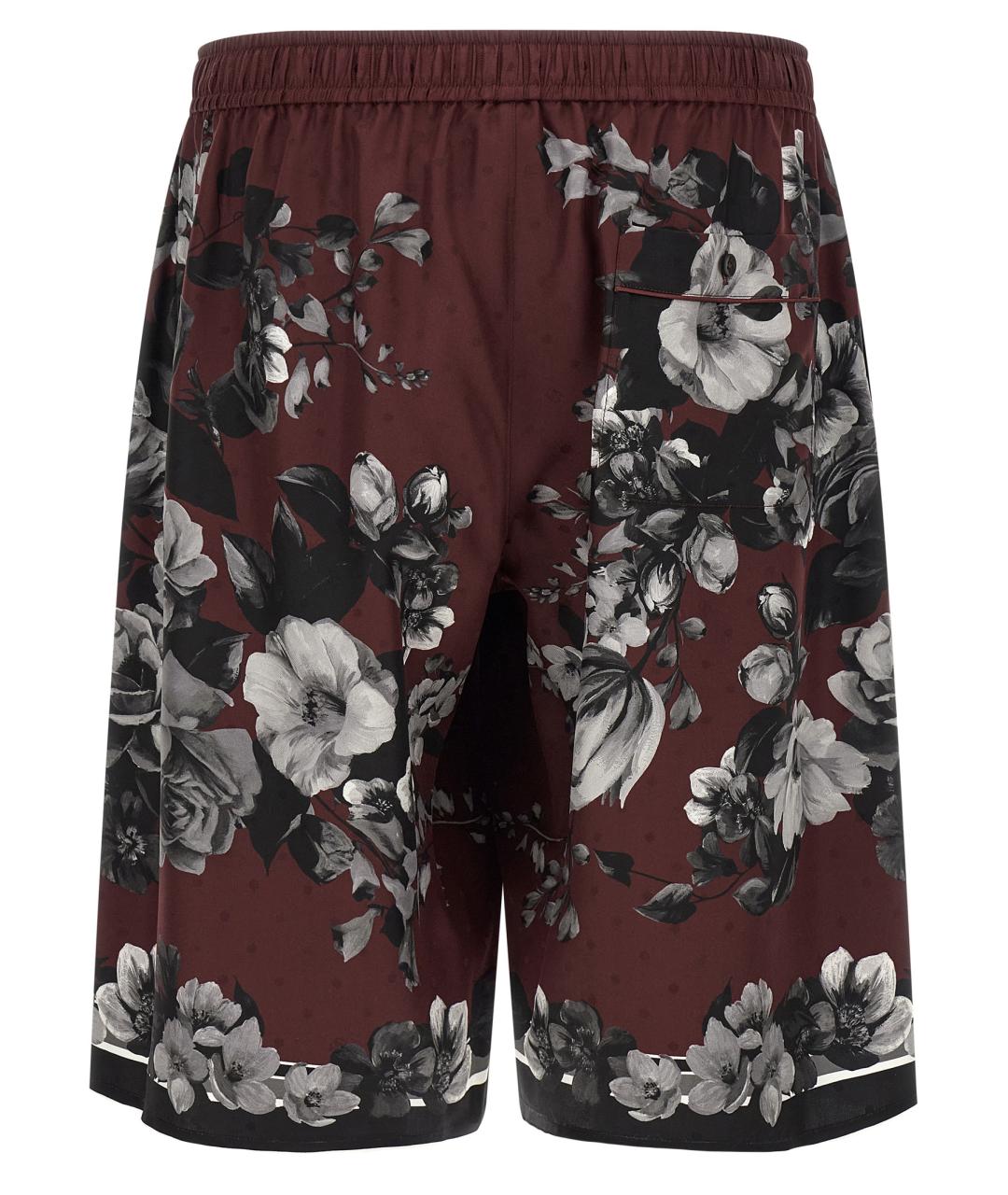 DOLCE&GABBANA Бордовые шелковые шорты, фото 2