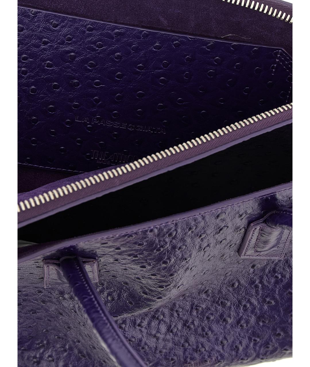 THE ATTICO Фиолетовая кожаная сумка тоут, фото 4