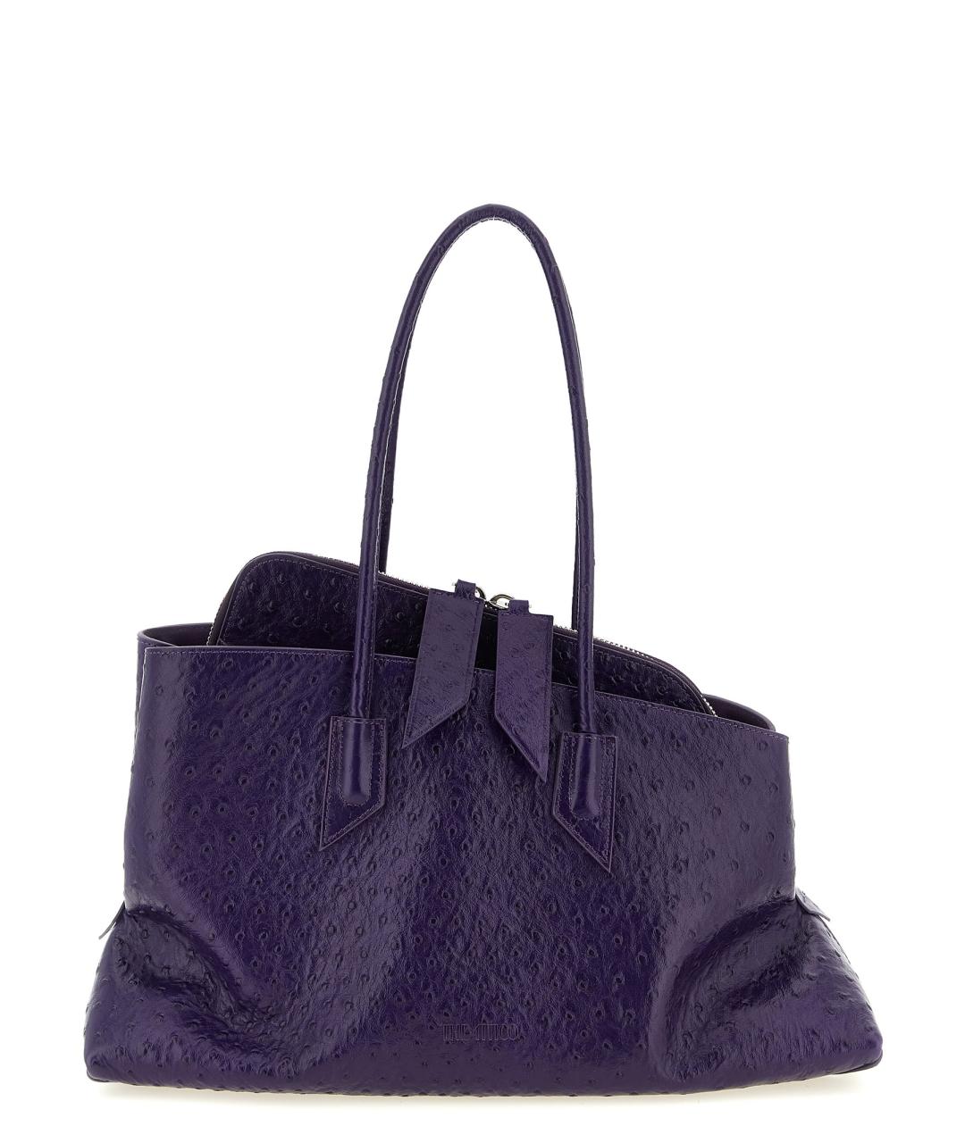 THE ATTICO Фиолетовая кожаная сумка тоут, фото 1