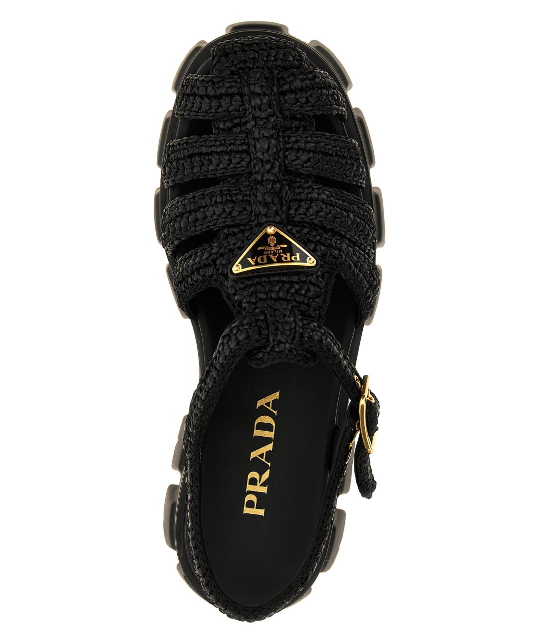 PRADA Черные синтетические сандалии, фото 4