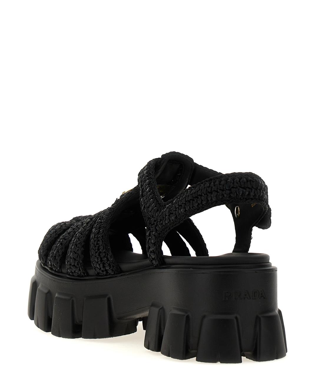 PRADA Черные синтетические сандалии, фото 3