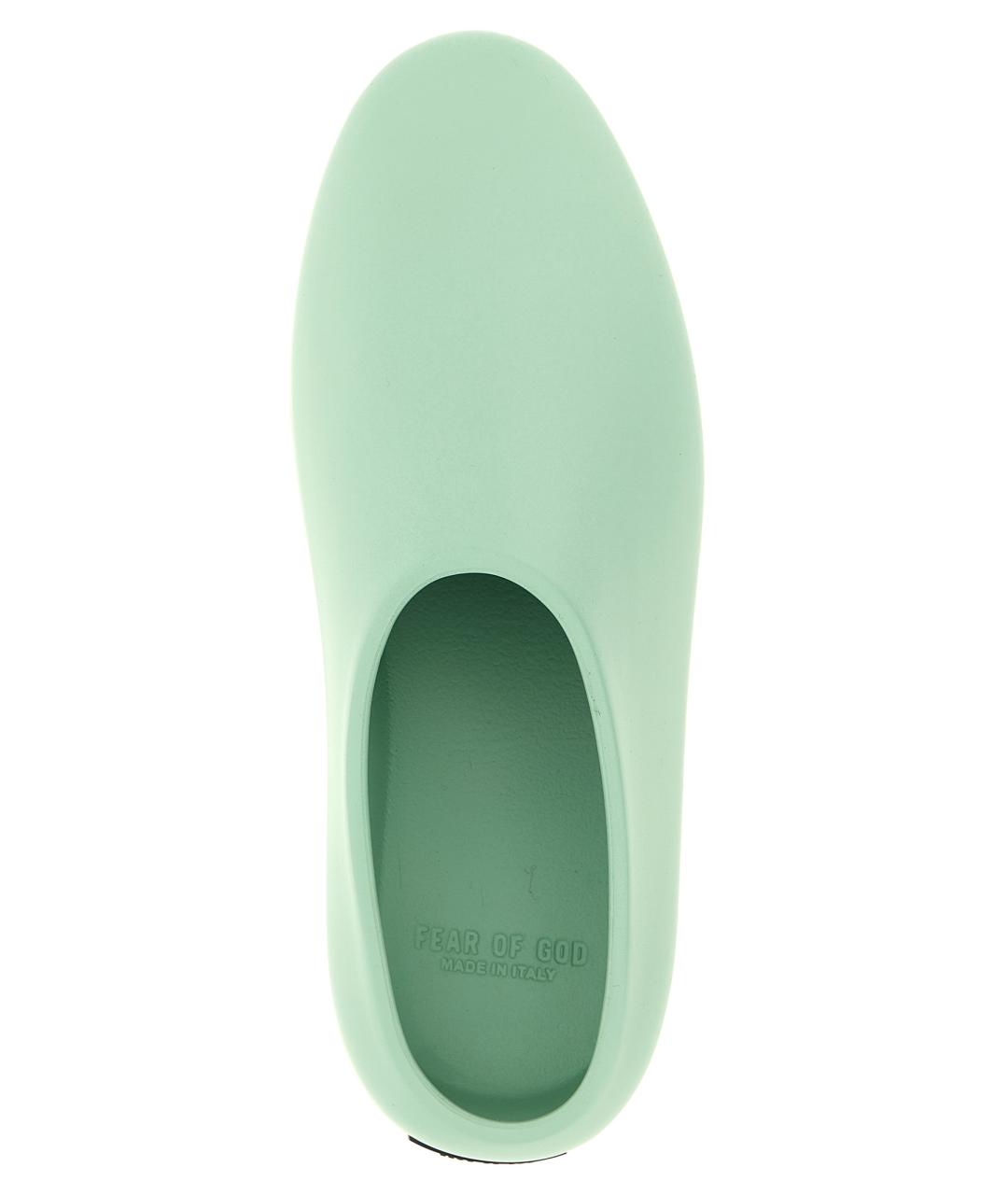 FEAR OF GOD Зеленые резиновые шлепанцы, фото 4