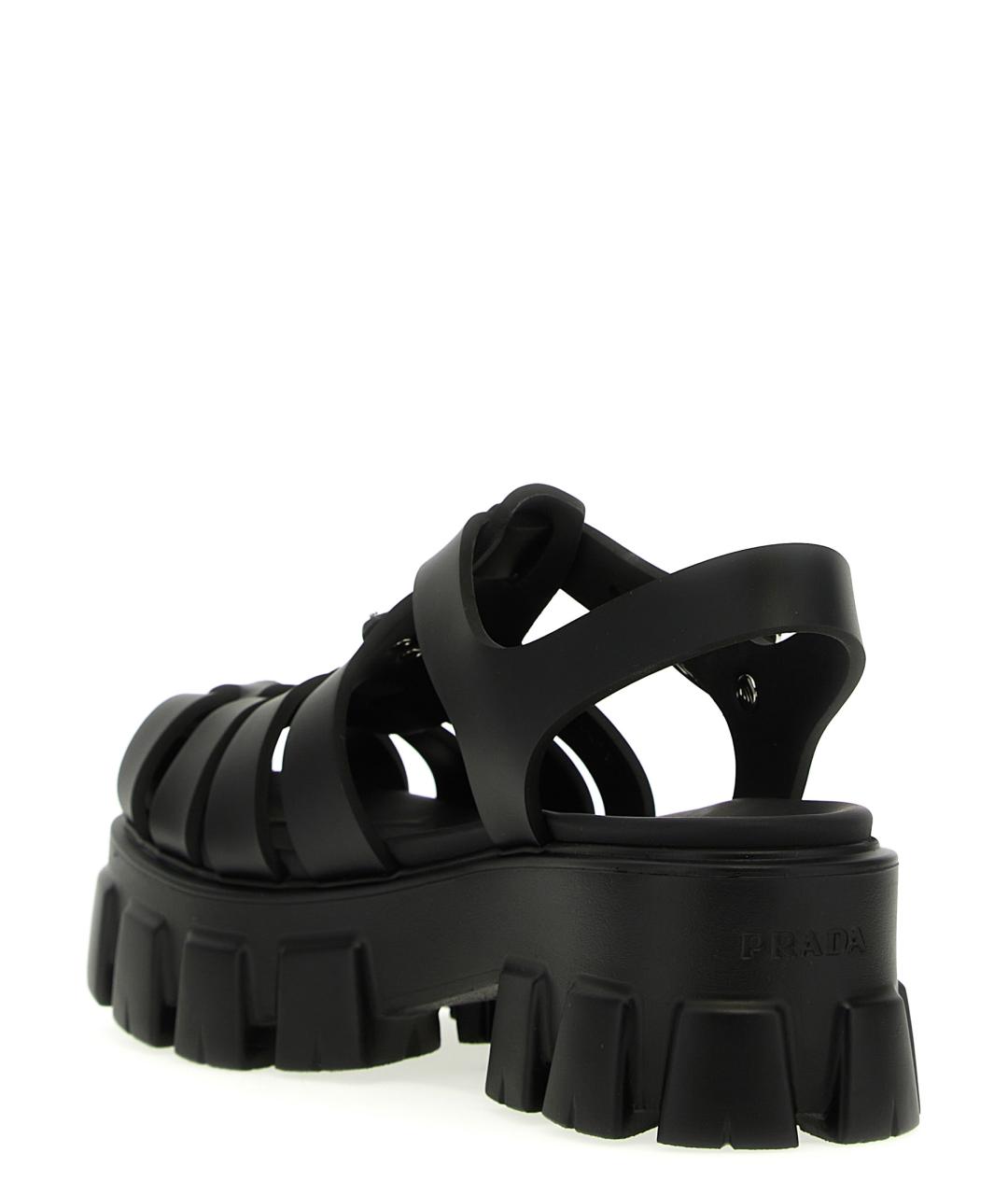 PRADA Черные синтетические сандалии, фото 3