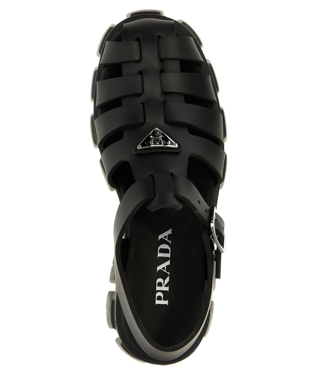 PRADA Черные синтетические сандалии, фото 4