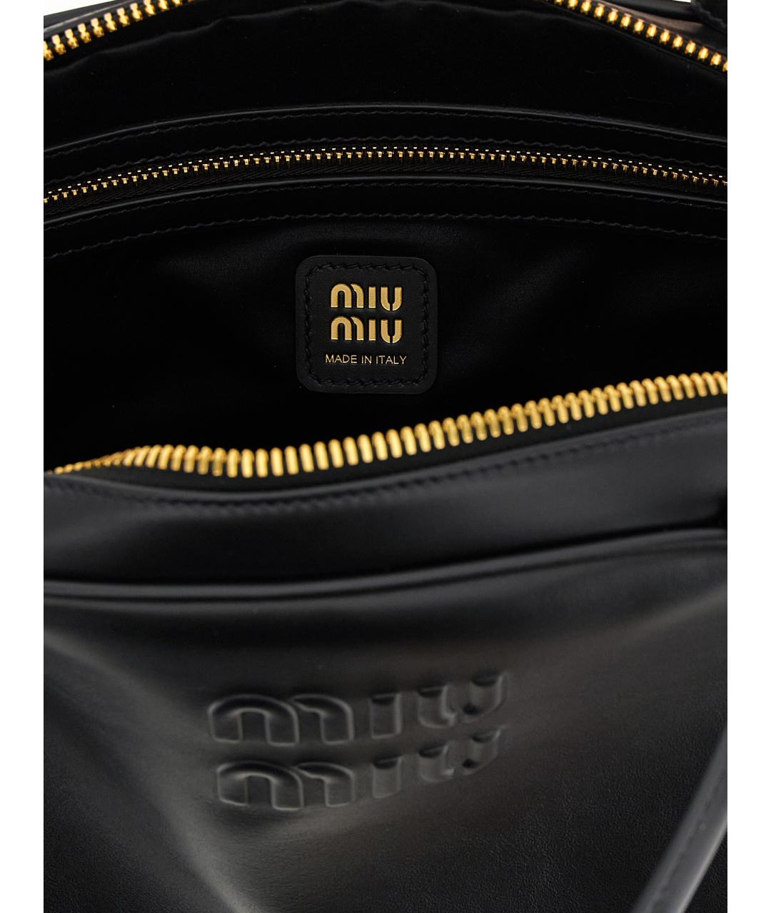 MIU MIU Черная кожаная сумка тоут, фото 4