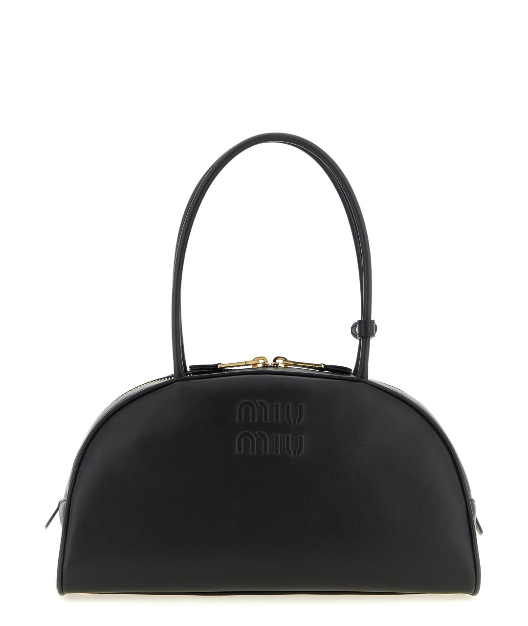 MIU MIU Черная кожаная сумка тоут, фото 1