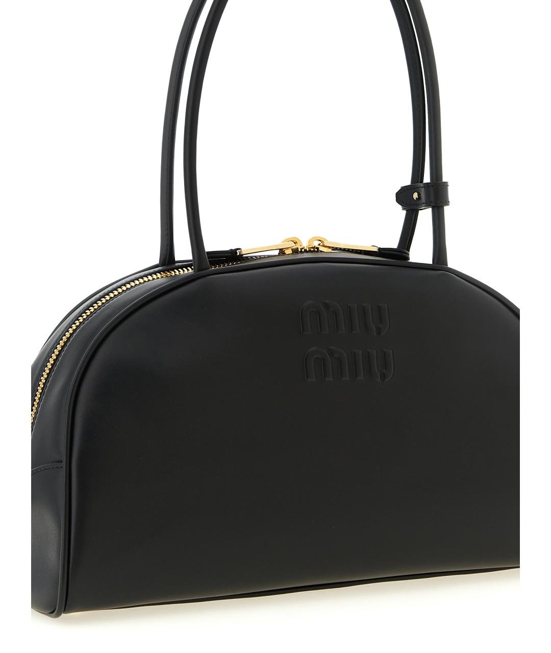 MIU MIU Черная кожаная сумка тоут, фото 3