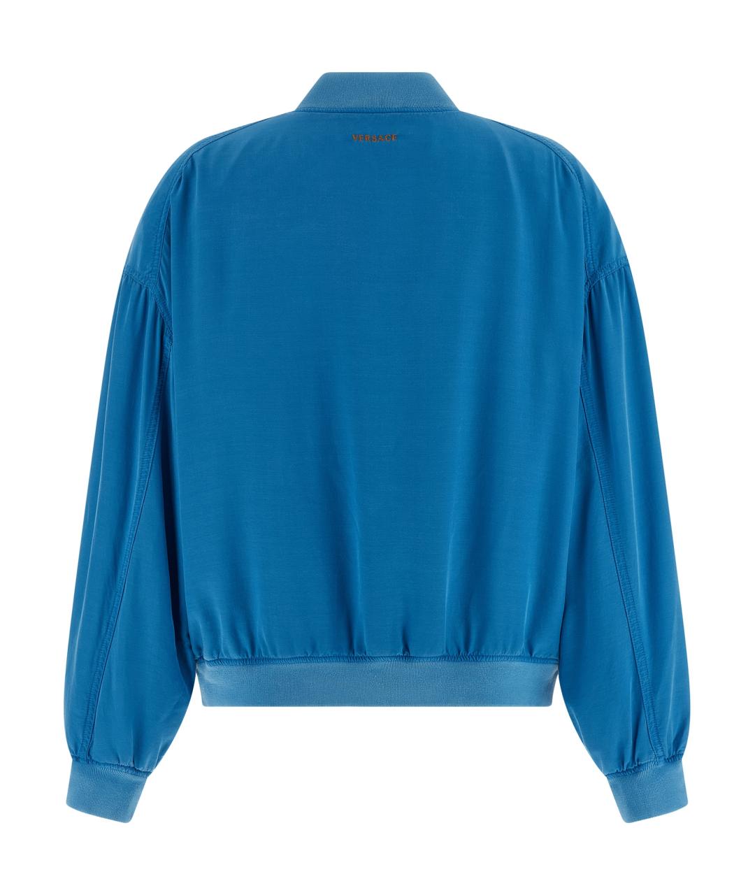 VERSACE Синяя шелковая куртка, фото 2