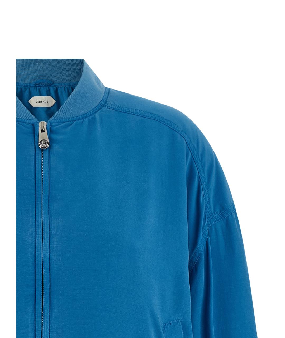 VERSACE Синяя шелковая куртка, фото 3