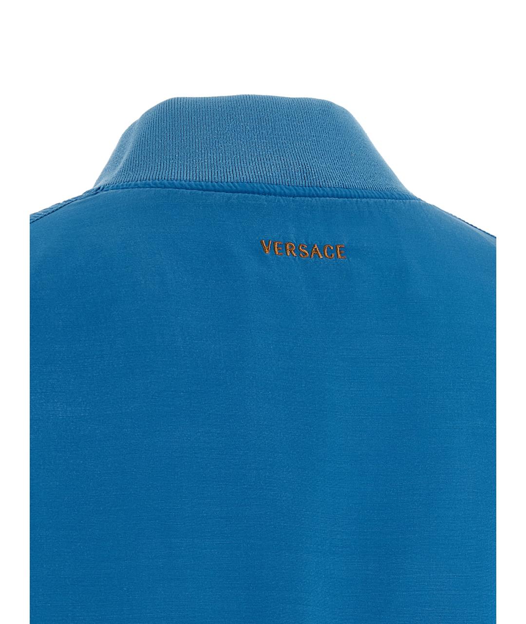 VERSACE Синяя шелковая куртка, фото 4