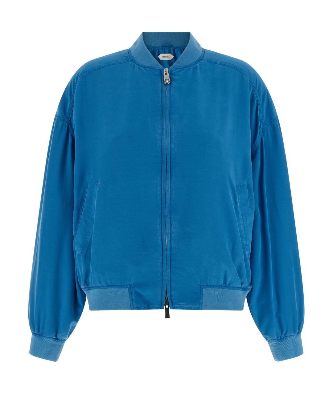 VERSACE Синяя шелковая куртка, фото 1