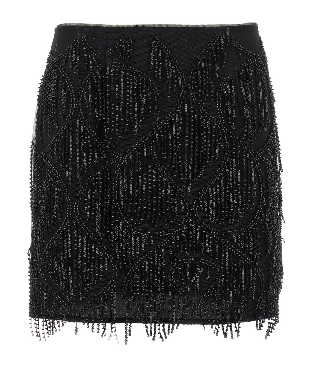 ROTATE Черная вискозная юбка мини, фото 1