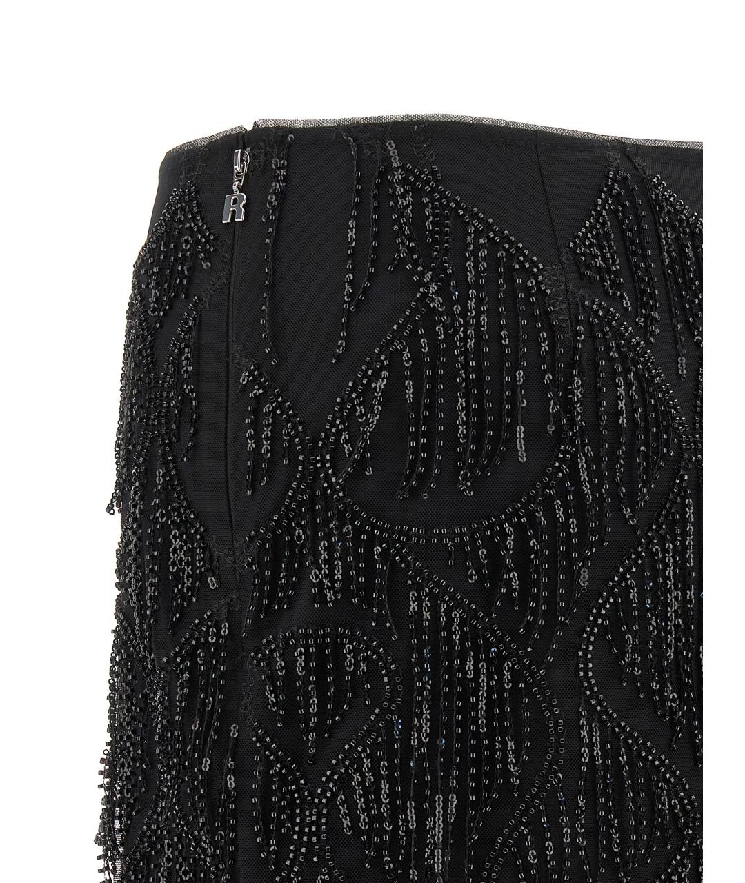 ROTATE Черная вискозная юбка мини, фото 4