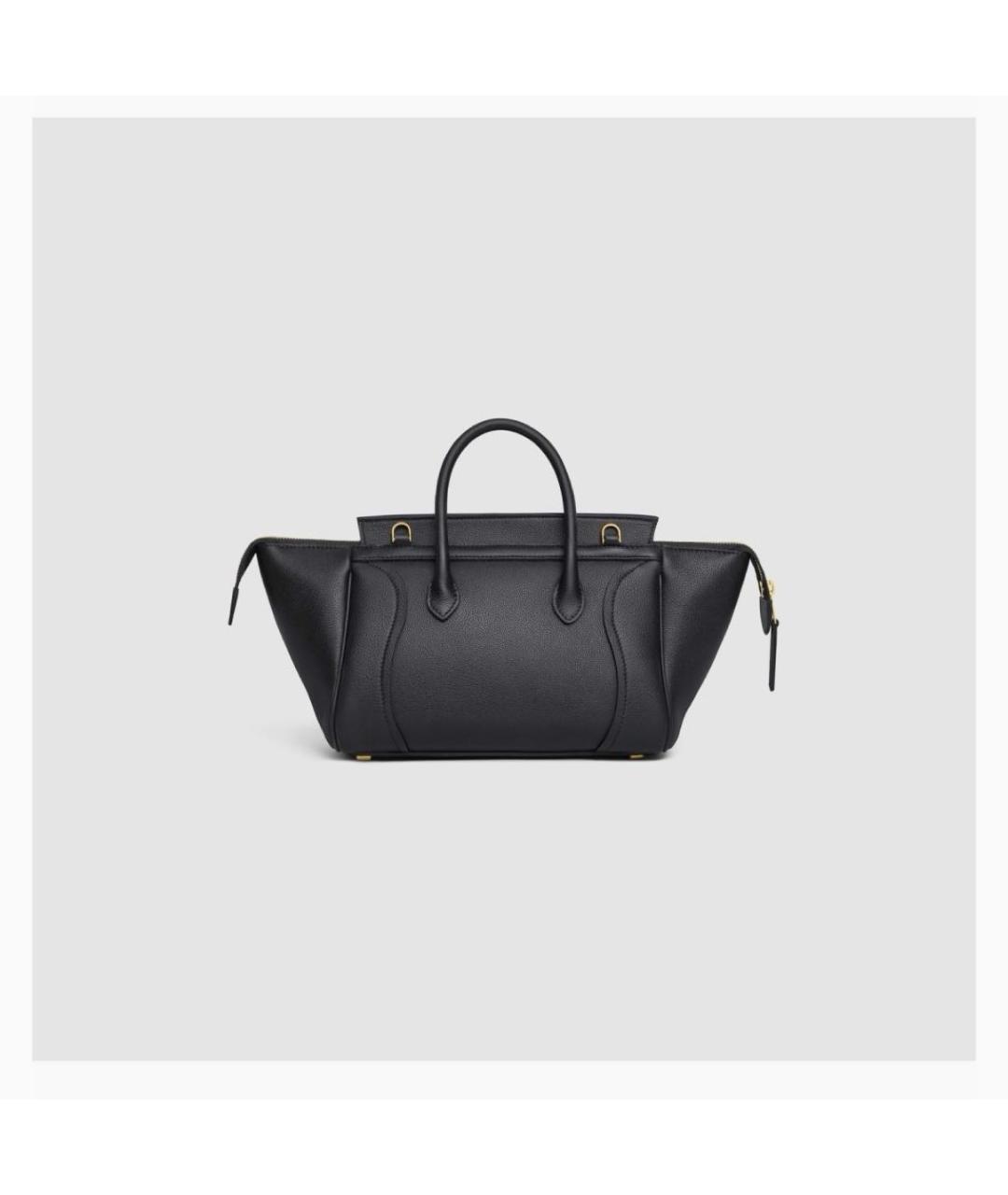 CELINE Черная кожаная сумка тоут, фото 2