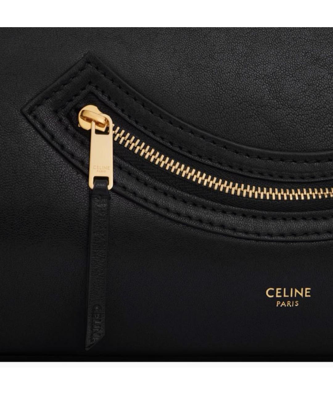 CELINE Черная кожаная сумка тоут, фото 3