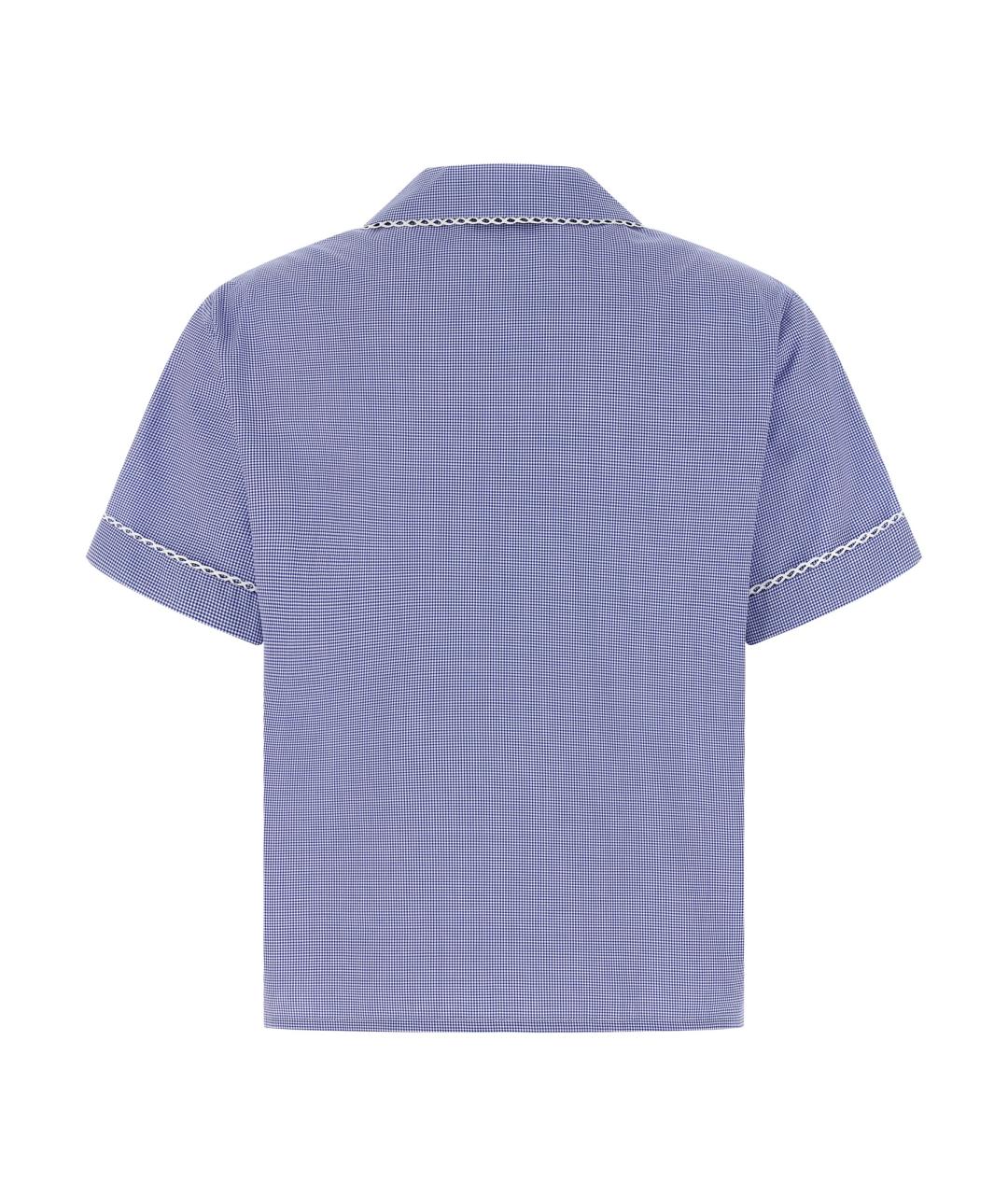 MIU MIU Голубая хлопковая рубашка, фото 2