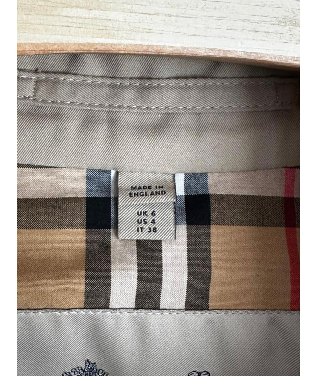 BURBERRY Бежевый хлопковый тренч/плащ, фото 6