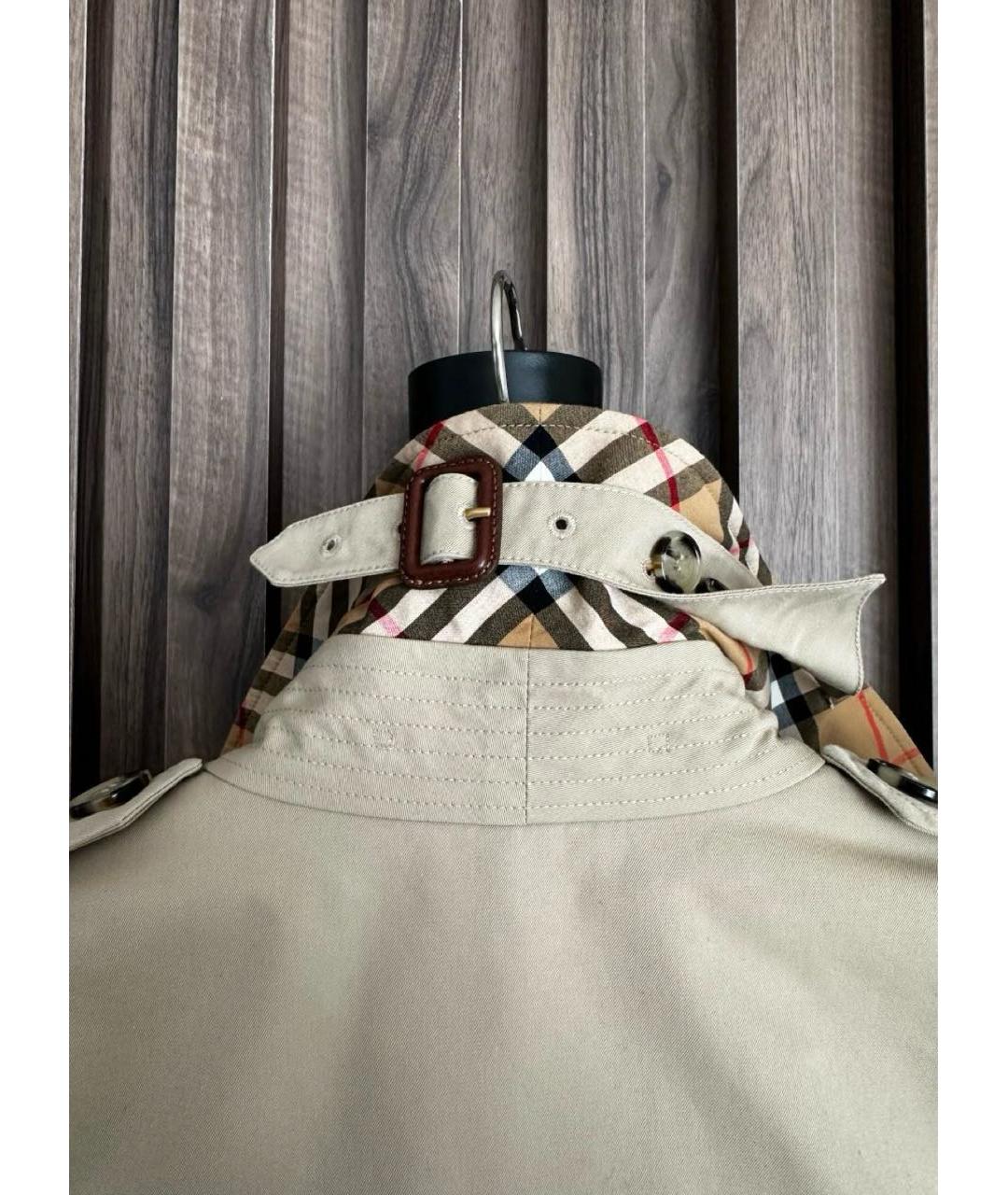 BURBERRY Бежевый хлопковый тренч/плащ, фото 7