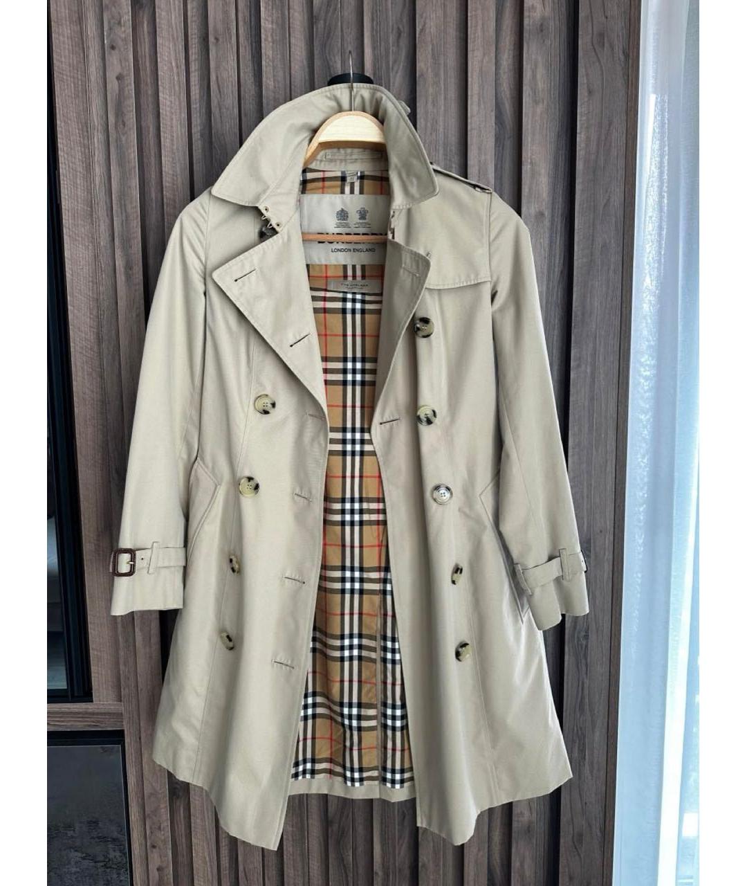 BURBERRY Бежевый хлопковый тренч/плащ, фото 2