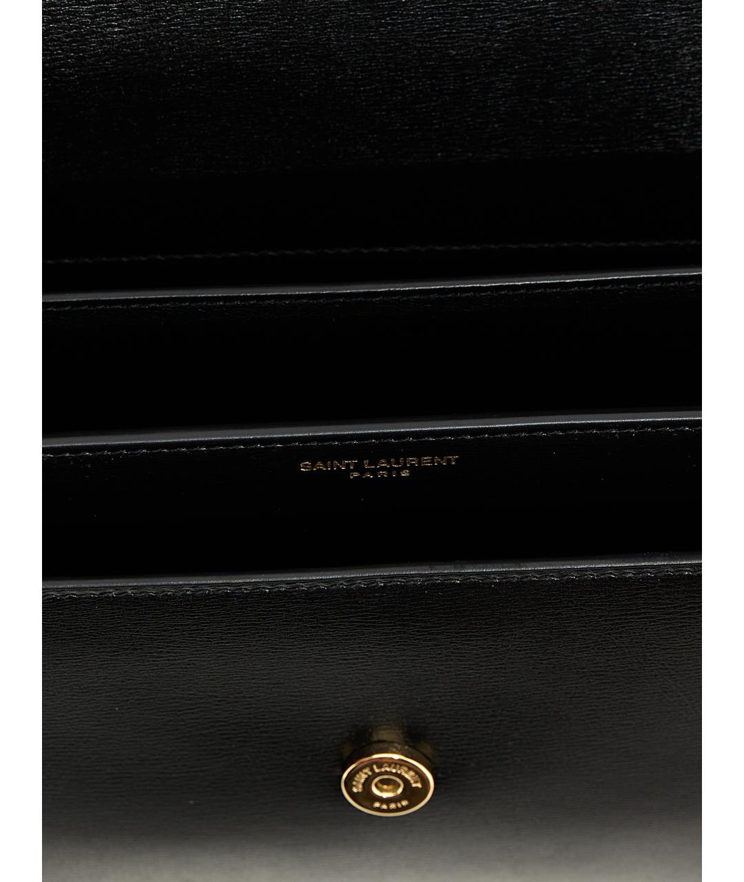 SAINT LAURENT Черная кожаная сумка через плечо, фото 4