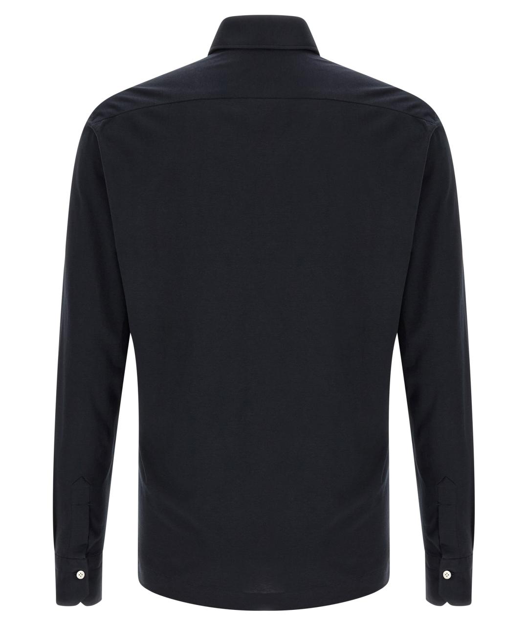 KITON Синее хлопковое поло с длинным рукавом, фото 2