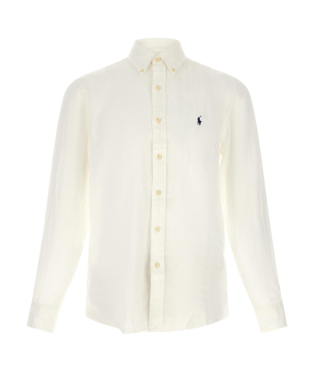 POLO RALPH LAUREN Белая льняная кэжуал рубашка, фото 1