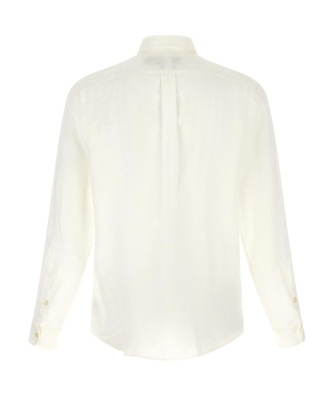 POLO RALPH LAUREN Белая льняная кэжуал рубашка, фото 2