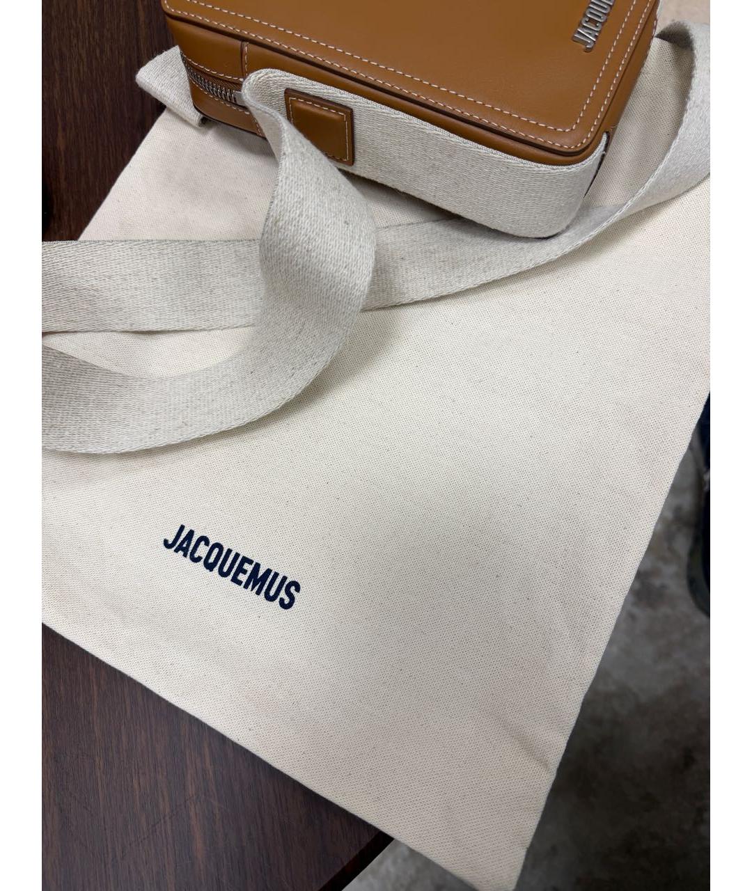 JACQUEMUS Коричневая кожаная сумка на плечо, фото 6