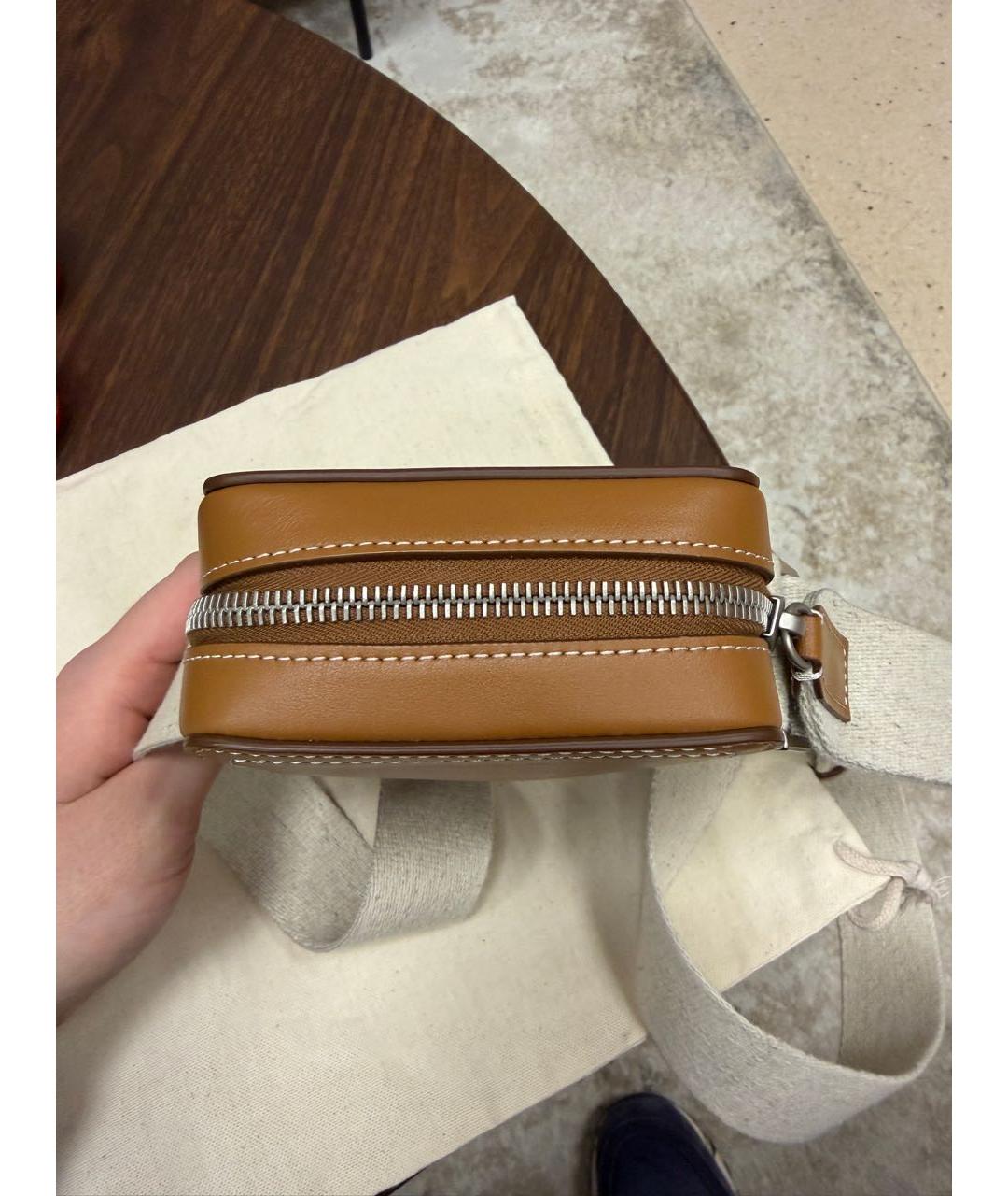 JACQUEMUS Коричневая кожаная сумка на плечо, фото 3