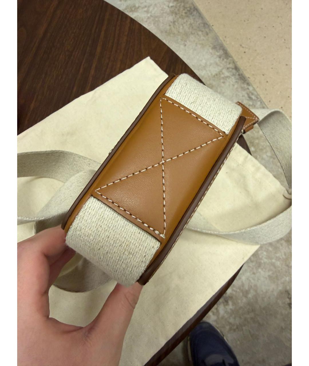 JACQUEMUS Коричневая кожаная сумка на плечо, фото 4