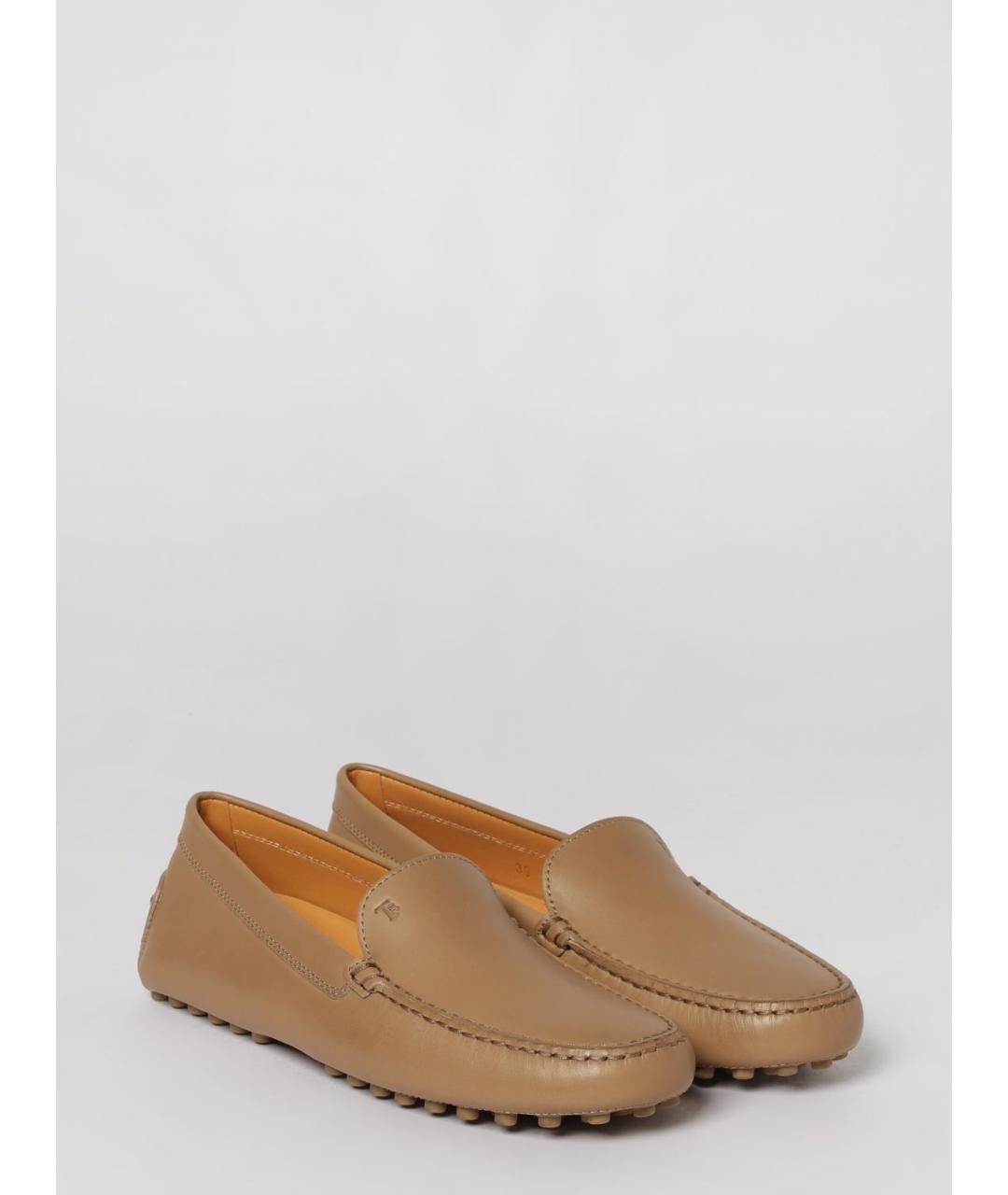 TOD'S Бежевые кожаные мокасины, фото 2