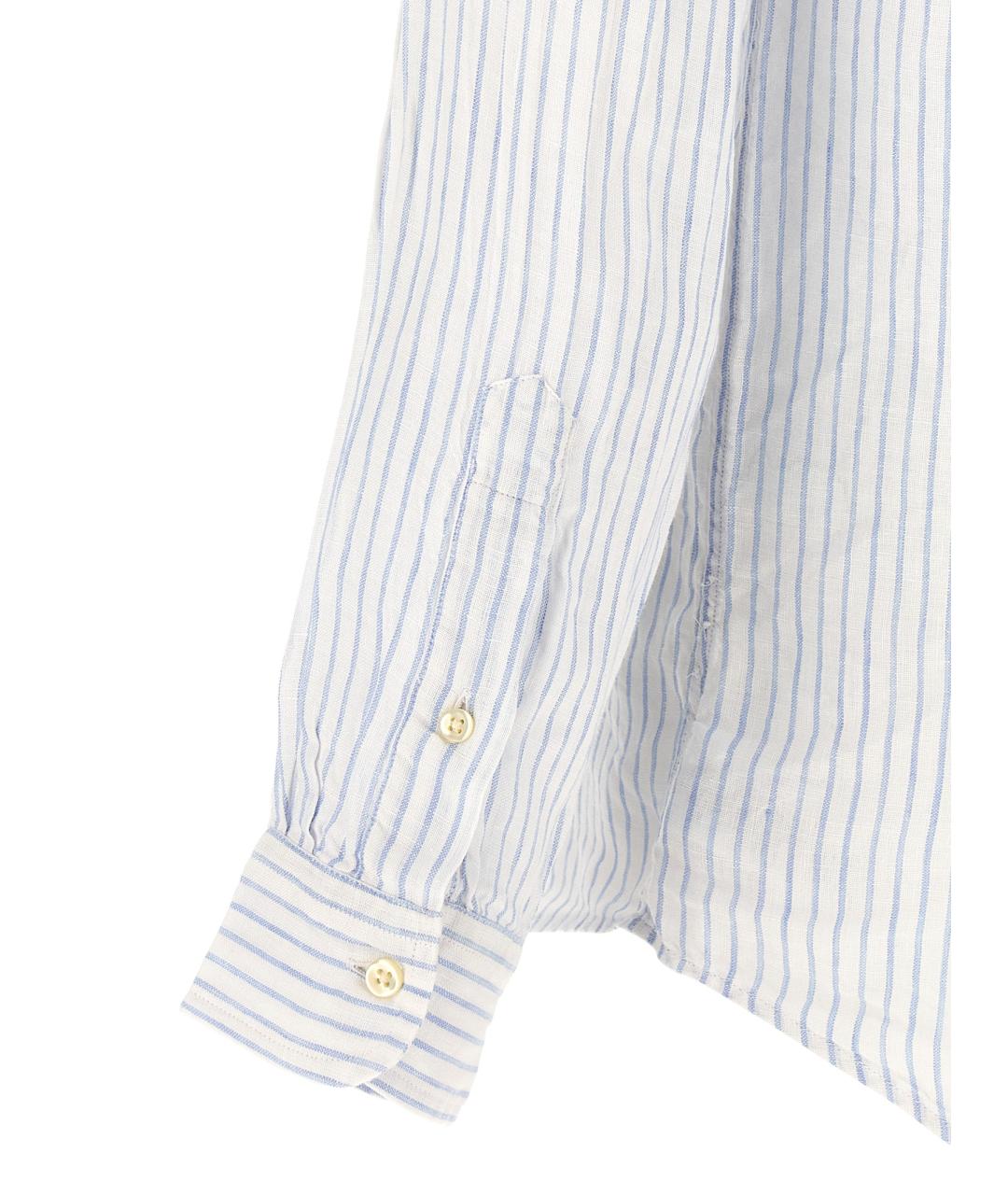 POLO RALPH LAUREN Голубая льняная кэжуал рубашка, фото 4