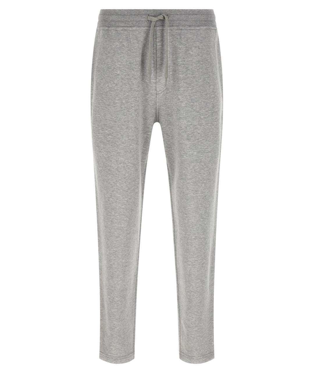 BRUNELLO CUCINELLI Серые хлопковые повседневные брюки, фото 1