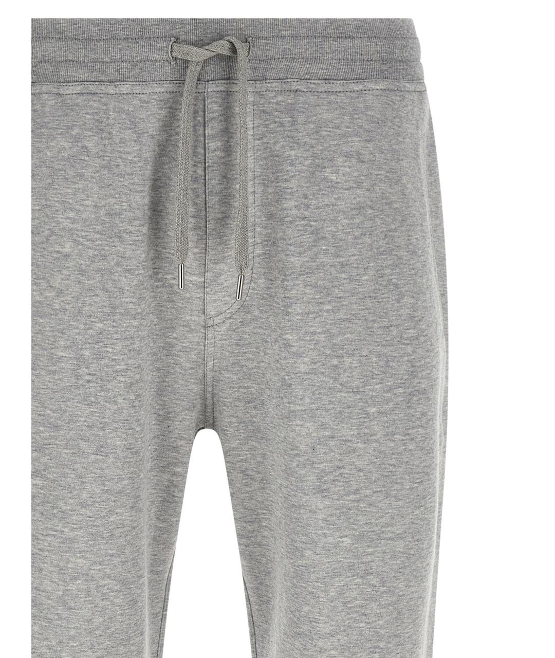 BRUNELLO CUCINELLI Серые хлопковые повседневные брюки, фото 3