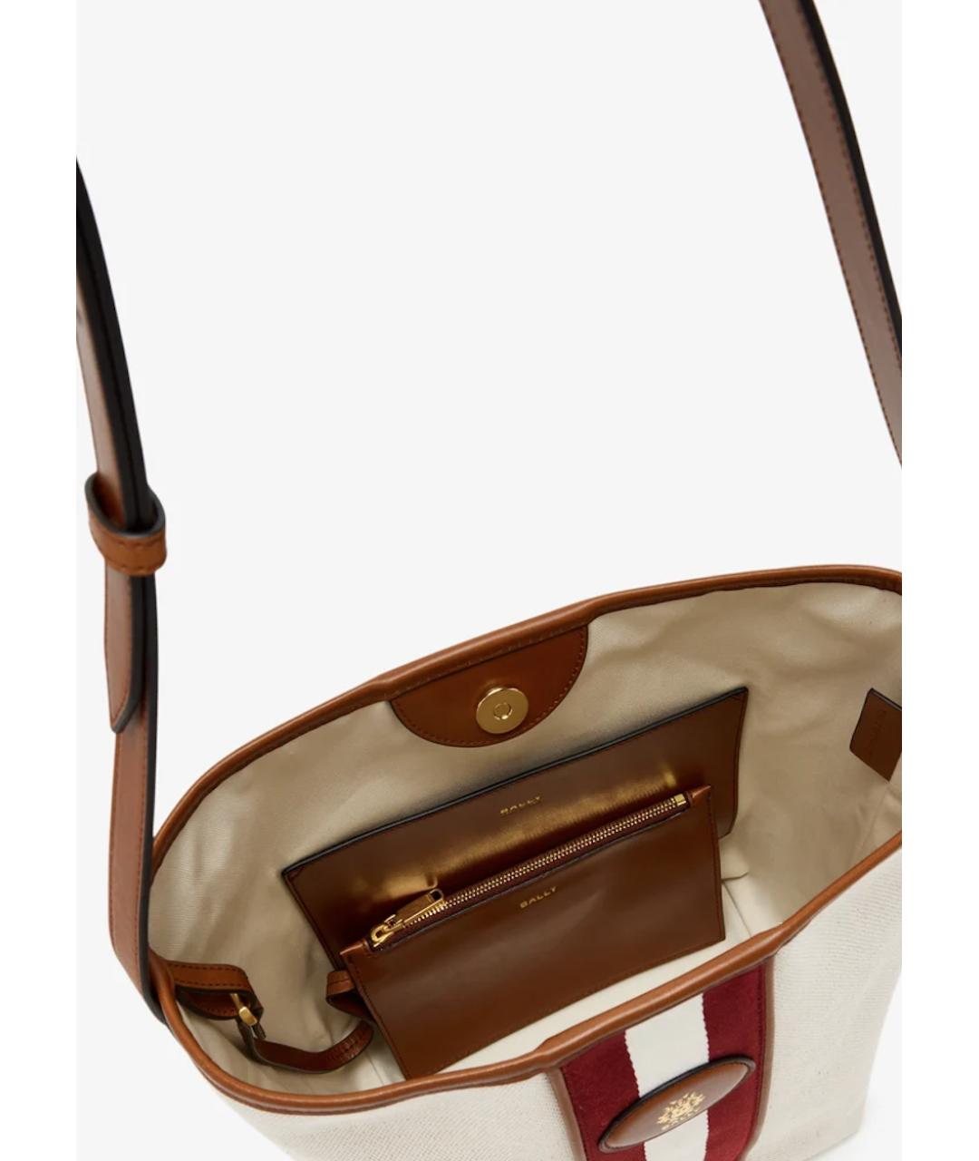 BALLY Бежевая тканевая сумка через плечо, фото 4