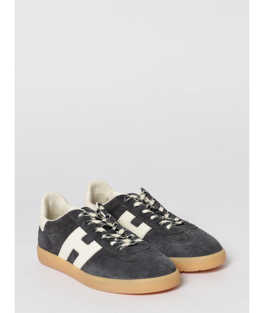 HOGAN Синие замшевые низкие кроссовки / кеды, фото 2