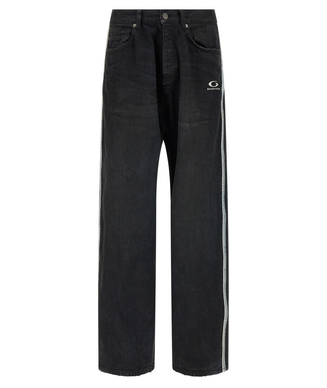 BALENCIAGA Черные хлопковые прямые джинсы, фото 1
