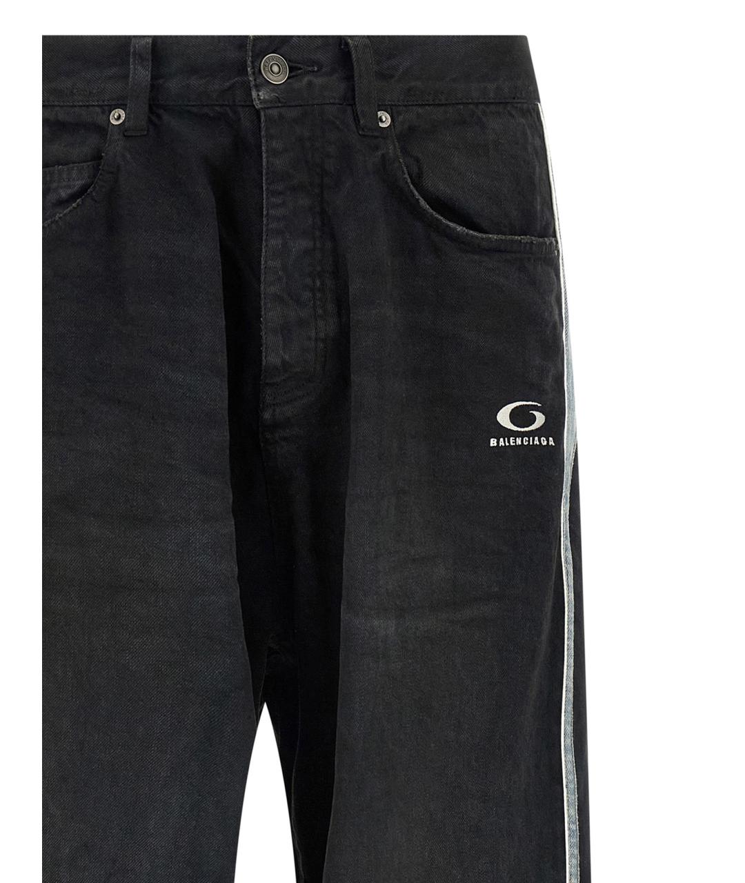BALENCIAGA Черные хлопковые прямые джинсы, фото 3