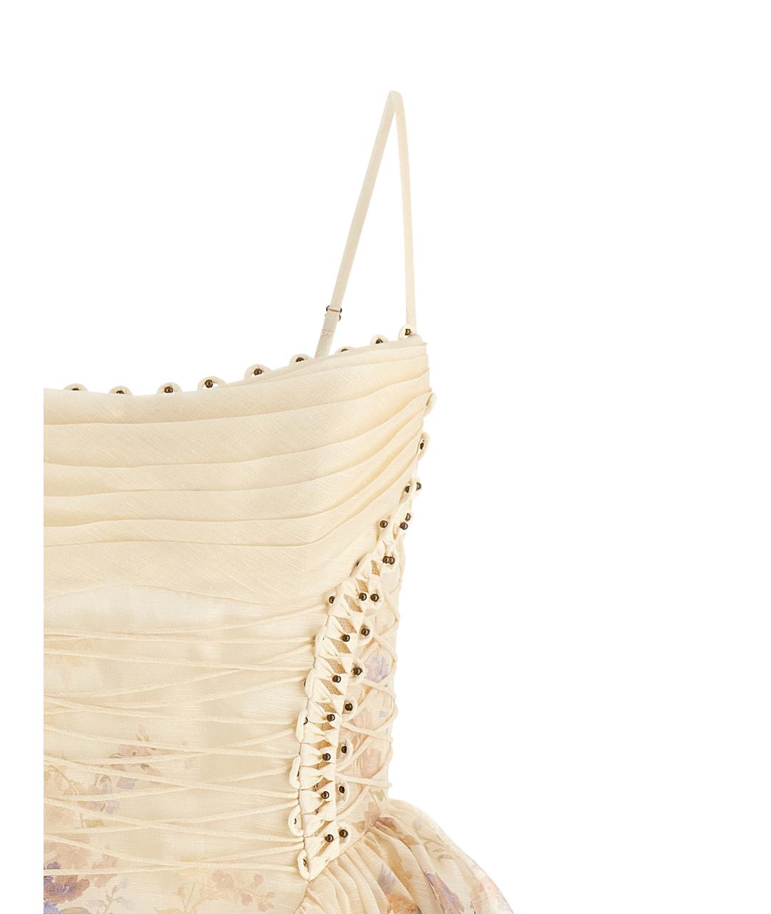 ZIMMERMANN Мульти льняное коктейльное платье, фото 3