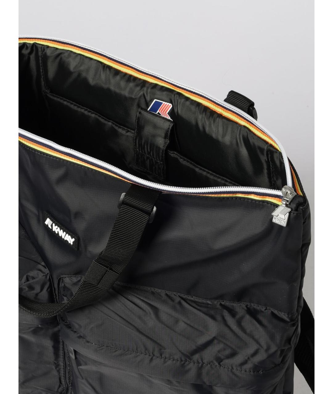 K-WAY Черная тканевая сумка тоут, фото 4